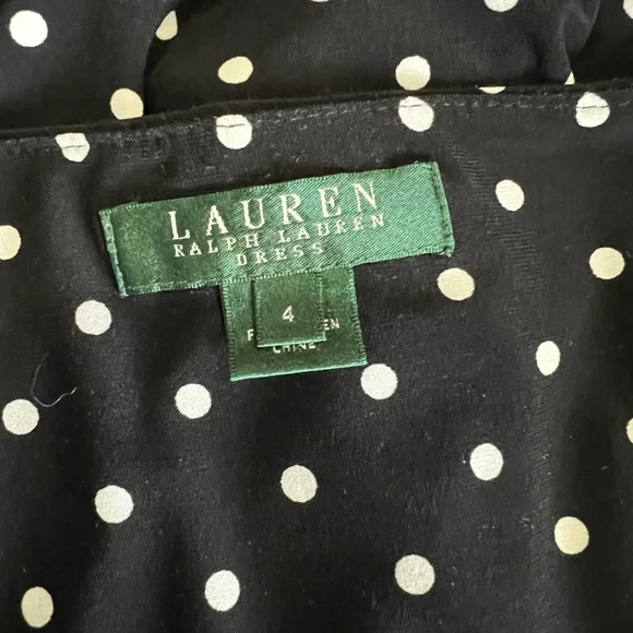 Ralph Lauren Black and White V-Neck Midi Dress - Picture 7 of 8